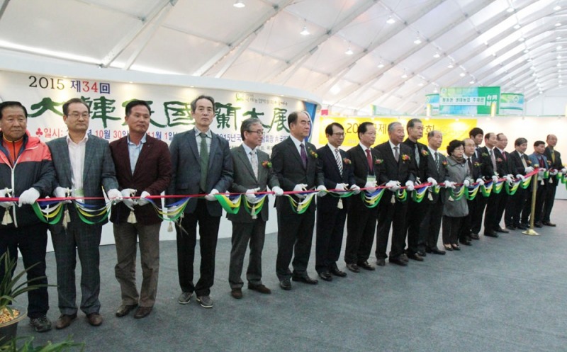 2015년도 국제농업박람회 현장에서 진행된 34회 대한민국 난대전 당시 모습과 관람객. (사진=포도컴)