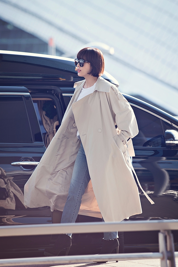 하지원, 인천국제공항 출국 현장