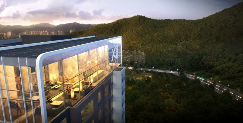 개포주공4단지에 적용된 스카이 라운지.(사진=GS건설)