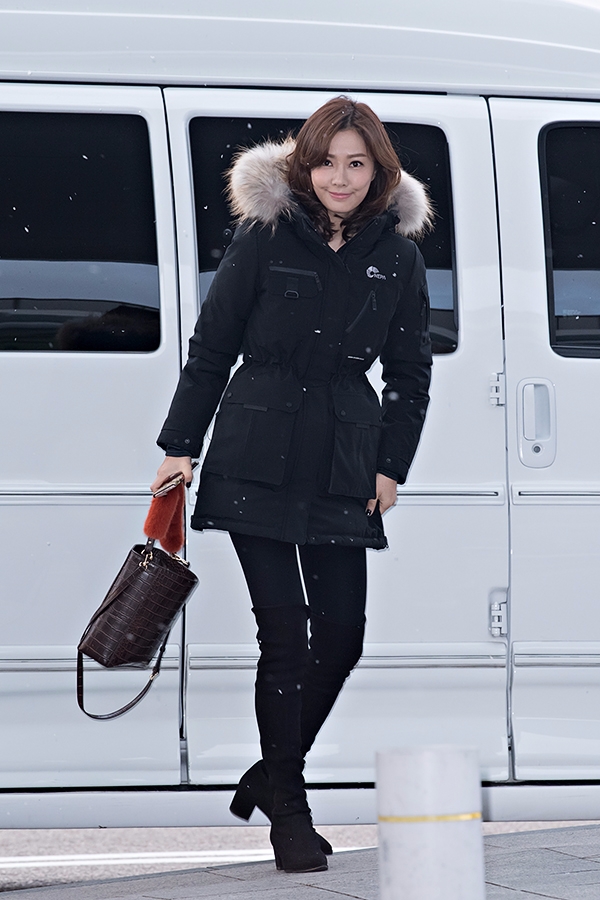 손태영, 인천국제공항 출국 현장
