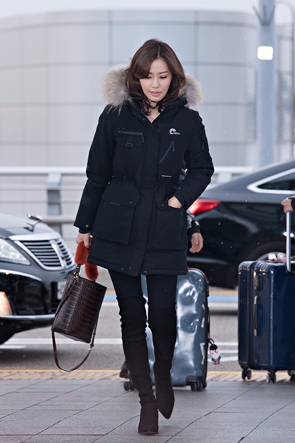 손태영, 인천국제공항 출국 현장
