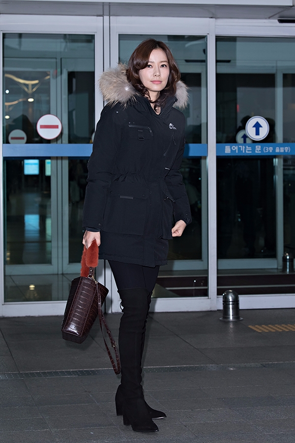 손태영, 인천국제공항 출국 현장