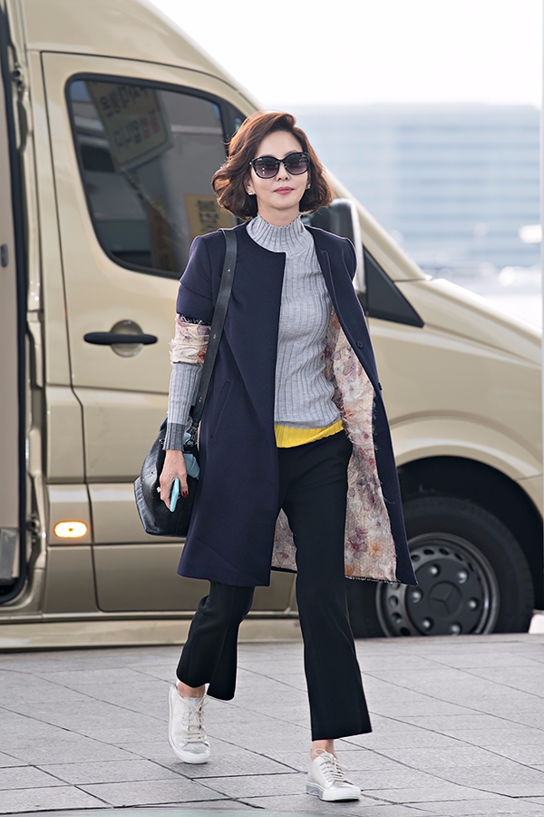 김남주, 인천국제공항 출국 현장