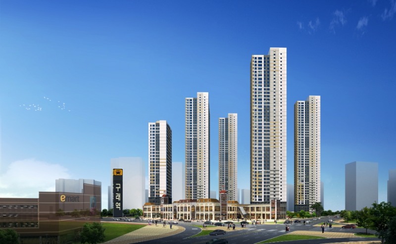 한강신도시 구래역 예미지 투시도.(사진=금성백조)