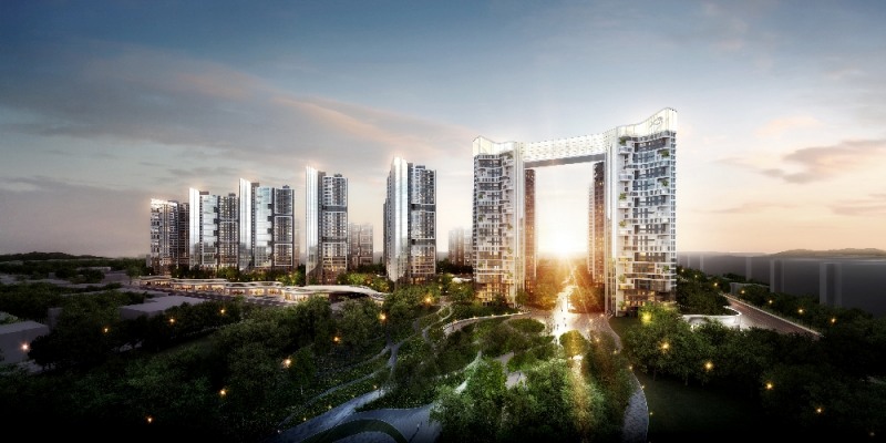 스카이 브릿지를 적용한 영통2구역 투시도.(사진=GS건설·현대산업개발 컨소시엄)