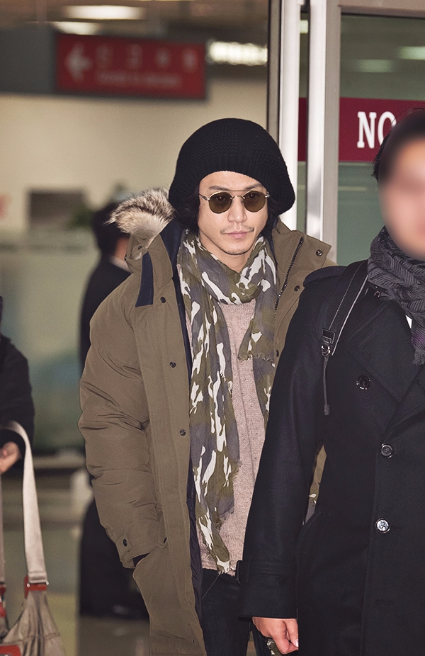 오구리슌, 김포국제공항 입국 현장