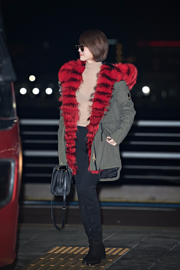 김성령, 인천국제공항 출국 현장