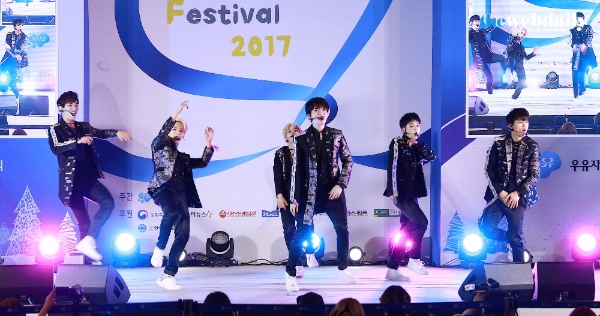 그룹 BLK가 8일 저녁 서울 영등포 타임스퀘어 아트리움에서 열린 Love Milk Festival 2017에 참석해 열띤 무대를 펼치고 있다.