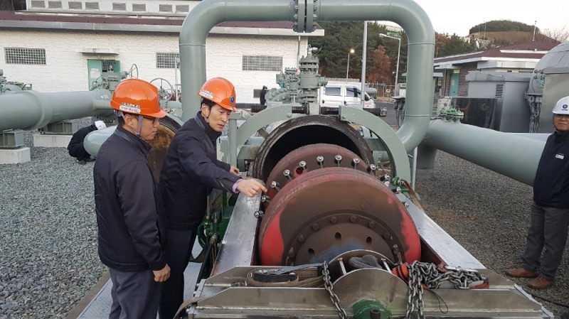 가스공사 포항관리소 ILI 피깅 작업 현장.(사진=한국가스공사)
