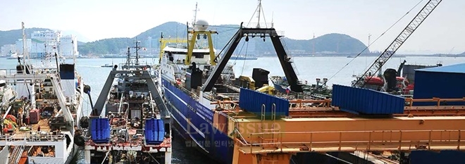 선진엔텍 선박수리 현장.(사진=선진엔텍)