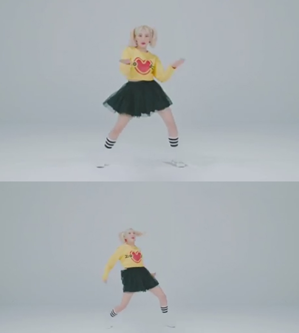 주이, 금발 양갈래 머리...현란한 칼군무 '빠져드네'