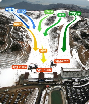 양산에덴벨리스키장 코스(머큐리, 비너스 상급코스).(사진=홈페이지)
