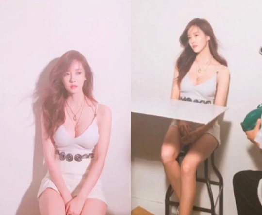 효민, 화이트룩 입고 가녀린 쇄골라인+새하얀 피부 뽐내 '그저 감탄할 수 밖에'