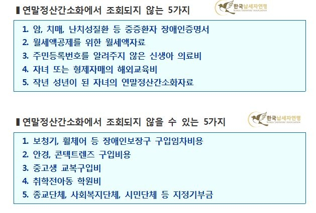 연말정산간소화에서 조회되지 않는 10가지