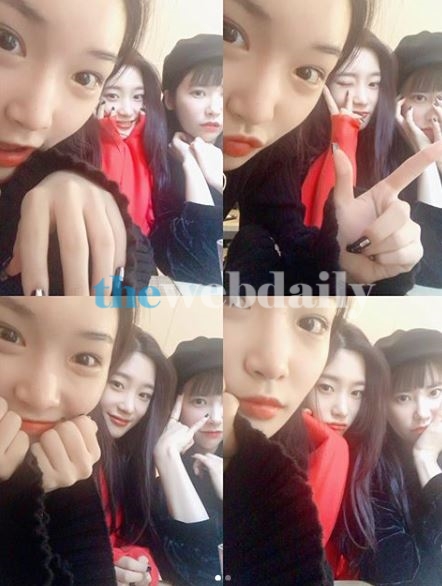 청하, '깜찍+청순 그 자체'...다이아 정채연·희현과 함께한 모습 보니