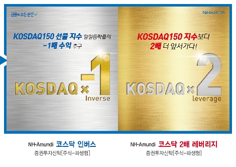 NH-아문디 자산운용이 출시한 코스닥 레버리지 펀드와 인버스 펀드. (사진=NH-아문디 자산운용)