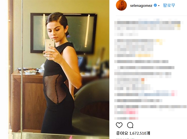 셀레나 고메즈, '단아함 속...허리 잘록 우월한 옆라인'