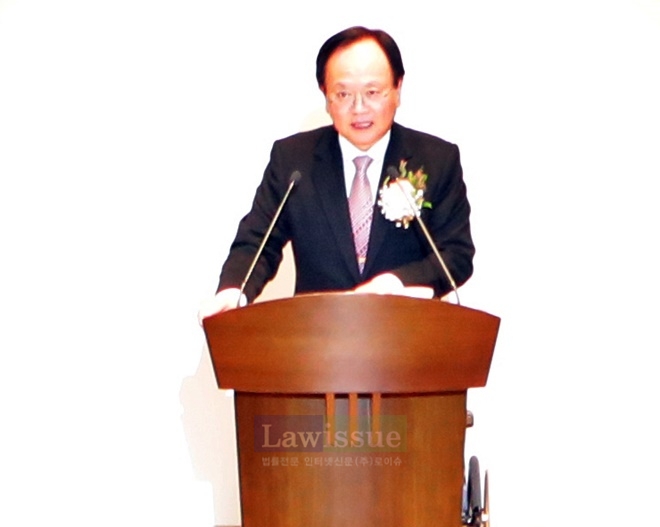 이기광 법원장이 퇴임사를 하고 있다.(사진=울산지방법원)