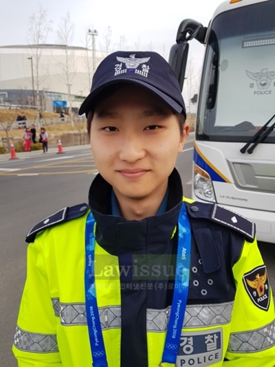 뺑소니범 검거에 일등공신 김도현 수경.(사진=부산지방경찰청)