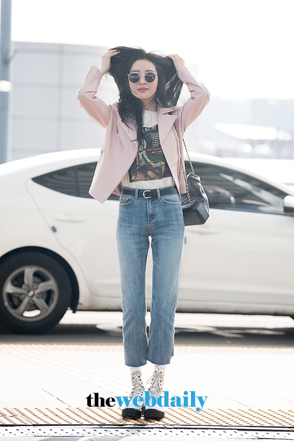 선미, 인천국제공항 출국 현장