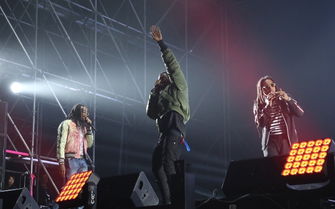 24일 미고스(Migos)가 르그랜드 힙합 페스티벌 무대에 올랐다. (사진=더파워)