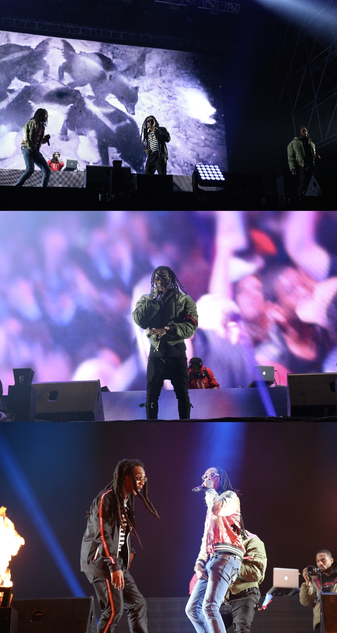 24일 미고스(Migos)가 르그랜드 힙합 페스티벌 무대에 올랐다. (사진=더파워)