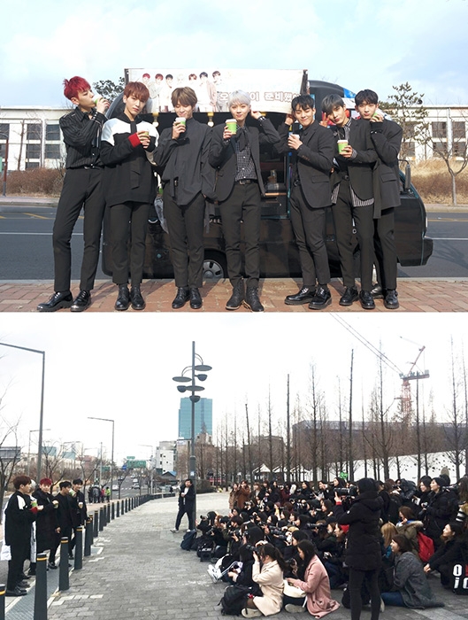 레인즈, 'Somebody' 무대 후 팬들에게 '커피 역조공' 미니 이벤트 개최