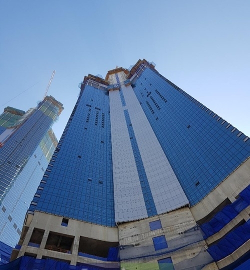 엘시티 추락사고현장.(사진=부산지방경찰청)