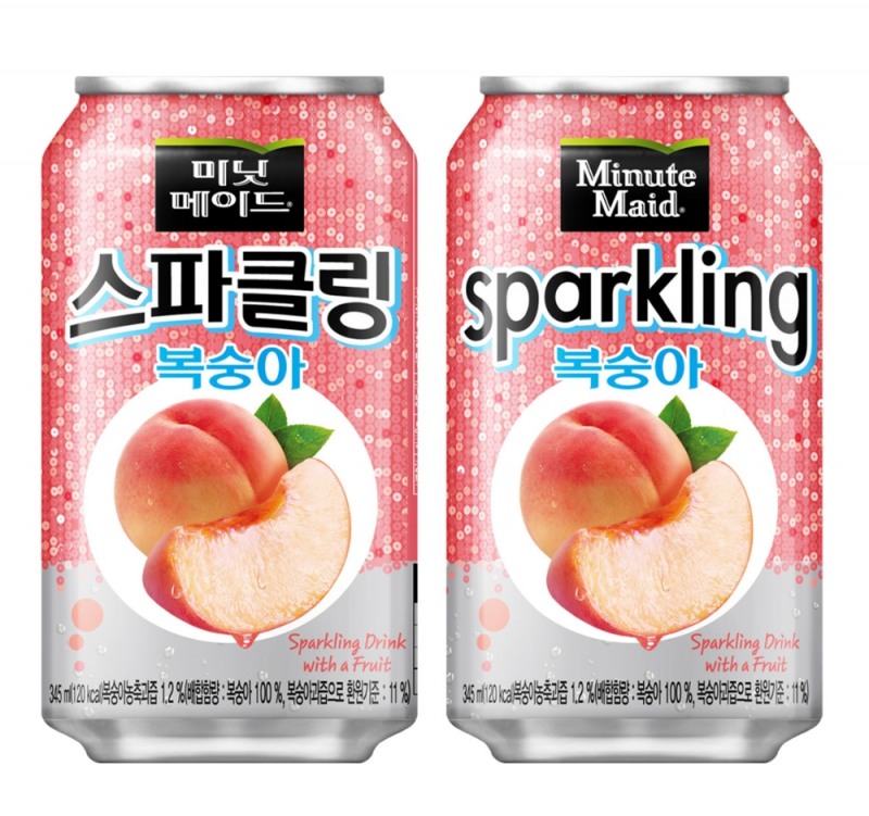 미닛메이드 스파클링 복숭아 제품 이미지.(사진=코카콜라)