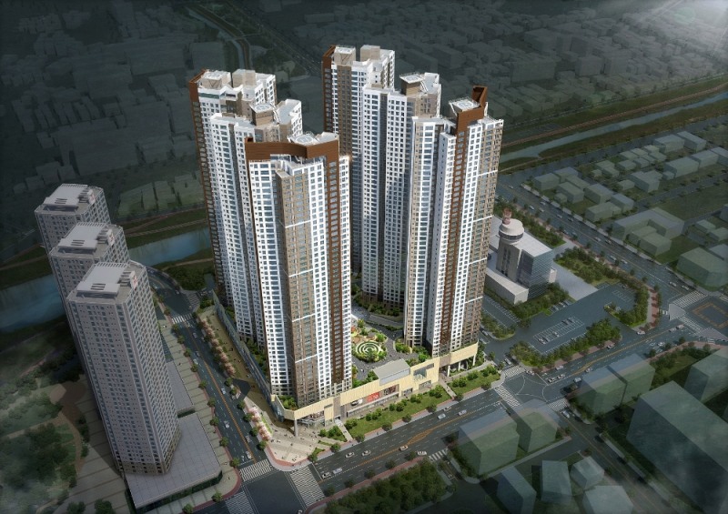 춘천 센트럴타워 푸르지오 조감도.(사진=대우건설)