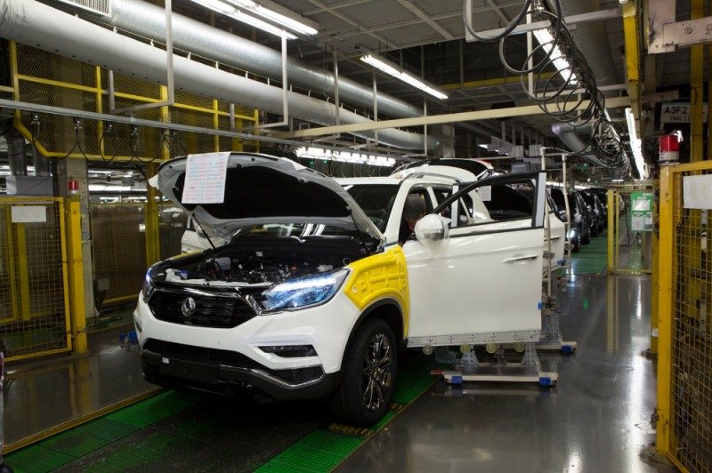 G4 렉스턴 조립라인.(사진=쌍용자동차)