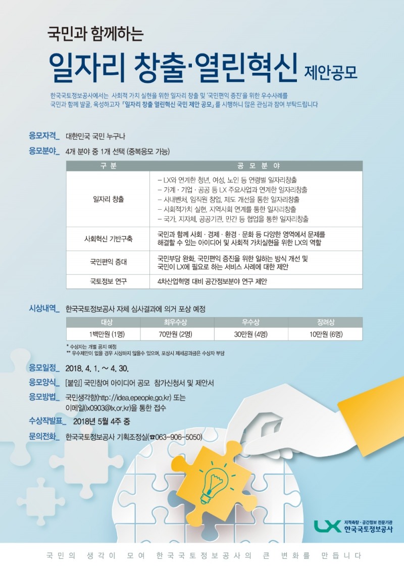 일자리창출·열린혁신 포스터.(사진=LX공사)