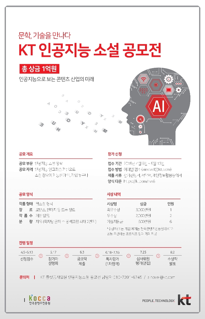 KT 인공지능소설 공모전’ 포스터 이미지. (사진=KT)