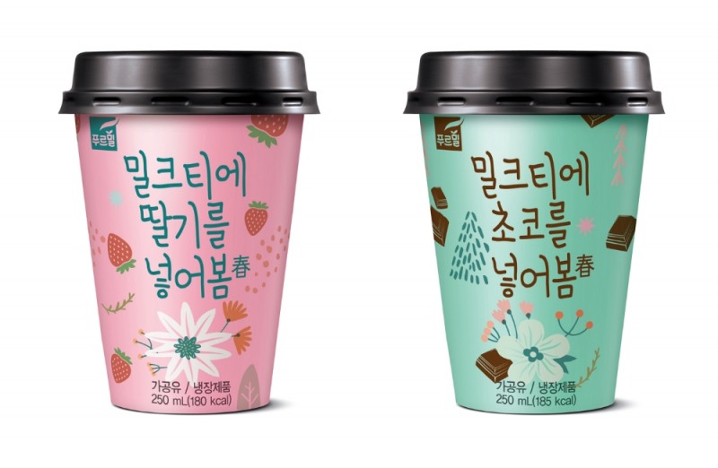 푸르밀, 봄 시즌 한정음료 딸기·초코 밀크티 2종 출시