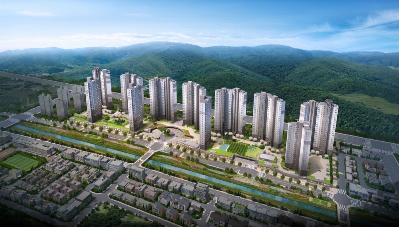 동남 힐데스하임 The와이드 조감도.(사진=원건설)