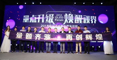 제2회 'QLED 포럼'에 삼성전자와 TCL 등 TV 제조사와 중국 과학원, 양대 유통사인 궈메이와 쑤닝, 업계 전문가 등이 기념촬영을 하고 있다. (사진=삼성전자)