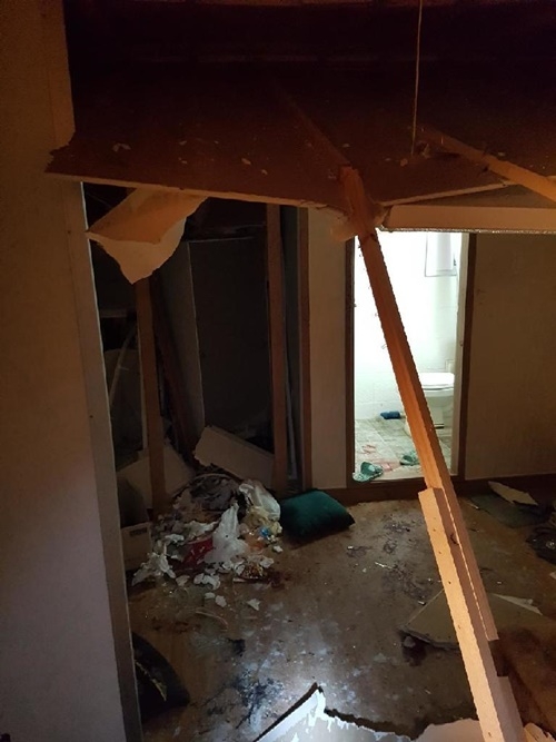 도시가스 폭발 피해 빌라 401호.(사진제공=부산지방경찰청)