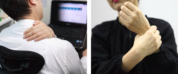 (사진=죄측부터 어깨통증,손목통증 이미지)