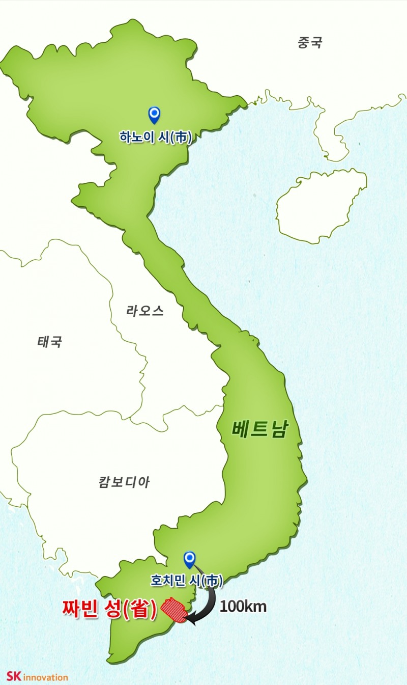 베트남 남부 짜빈성 위치도 (사진= SK이노베이션)