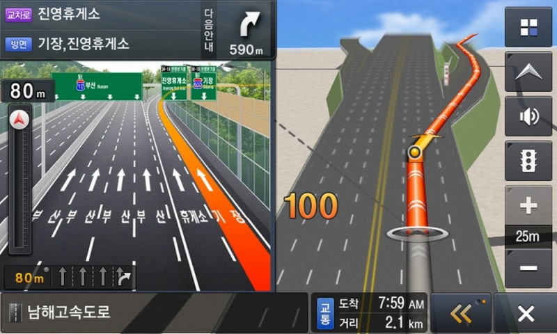 5월 정기업데이트에 신규 개통 반영된 진영JC 분기모식도.(사진=현대엠엔소프트)