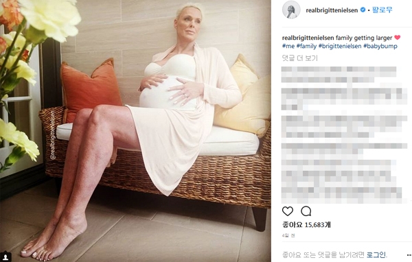 브리짓 닐슨, 태평양 건너 놀라움을 선사...오십대 산모의 위대함