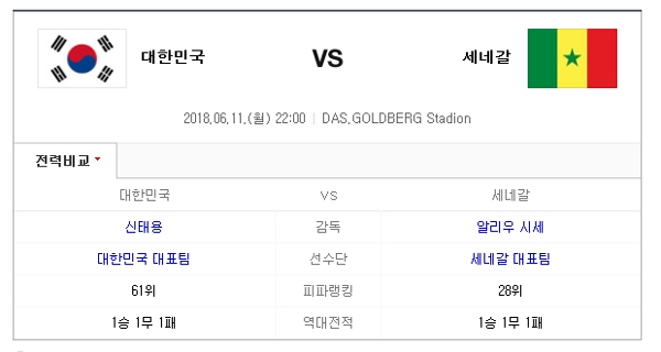 한국 vs 세네갈, 본선전 빗장승부 담금질 한판...중계 없어 아쉬움뿐