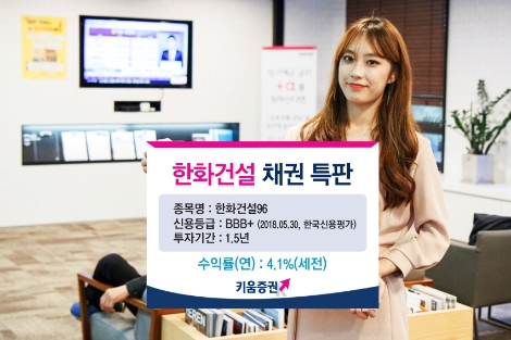 키움증권이 판매하는 한화건설 채권 안내 이미지. (사진=키움증권)