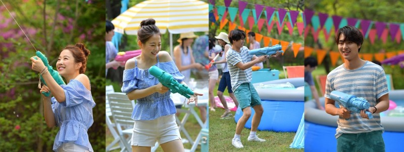 토레타, 박보영∙양세종 물총 싸움 광고 현장 사진 공개
