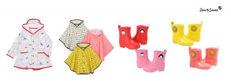 (왼쪽부터)알로앤루 ‘펀앤조이우비’, 알퐁소 ‘굿모닝땡우비’, ‘알로앤루 방긋장화’, 알퐁소 ‘스마일장화’.(사진=제로투세븐)