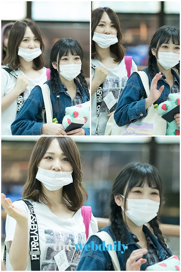 야부키 나코(矢吹奈子)-다카하시 쥬리(高橋朱里), 김포국제공항 출국 현장