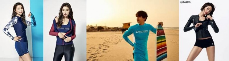 패션업계, 휴가철 맞아 래쉬가드 선보여