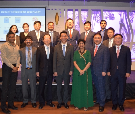 사진 왼쪽부터 대신증권 나재철 대표, 뭄바이증권협회 아누락 반살 부회장. IBK투자증권 김영규 대표. 케이에스 비스와나탄 나스콤 부사장. 권용원 금융투자협회 회장. 삼성자산운용 전영묵 대표. 신한BNP 파리바자산운용 민정기 대표. 키움자산 김성훈 대표. 한화투자증권 김동욱 상무. (사진=금융투자협회)