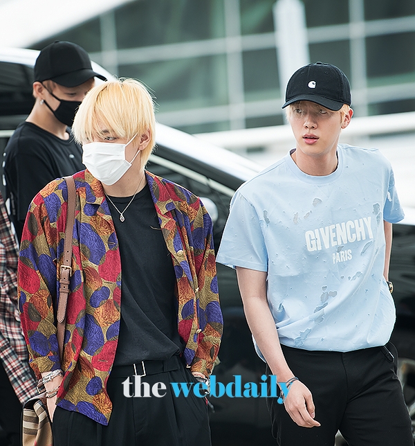 방탄소년단(BTS) 뷔-진, 인천국제공항 출국 현장