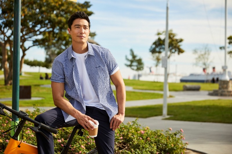 깅엄셔츠 착용컷.(사진=머렐)